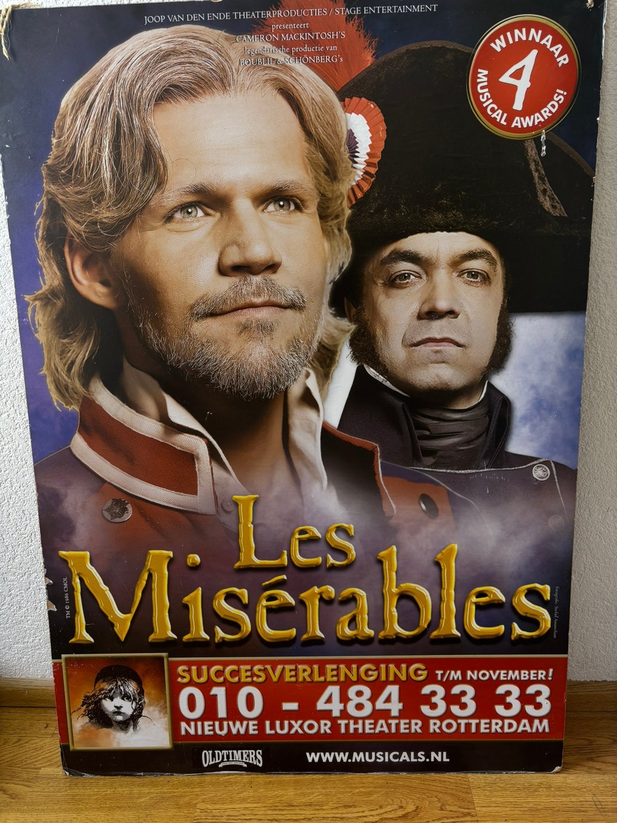 Billboard musical les miserables, Tickets en Kaartjes, Theater | Overige, Eén persoon, Juni
