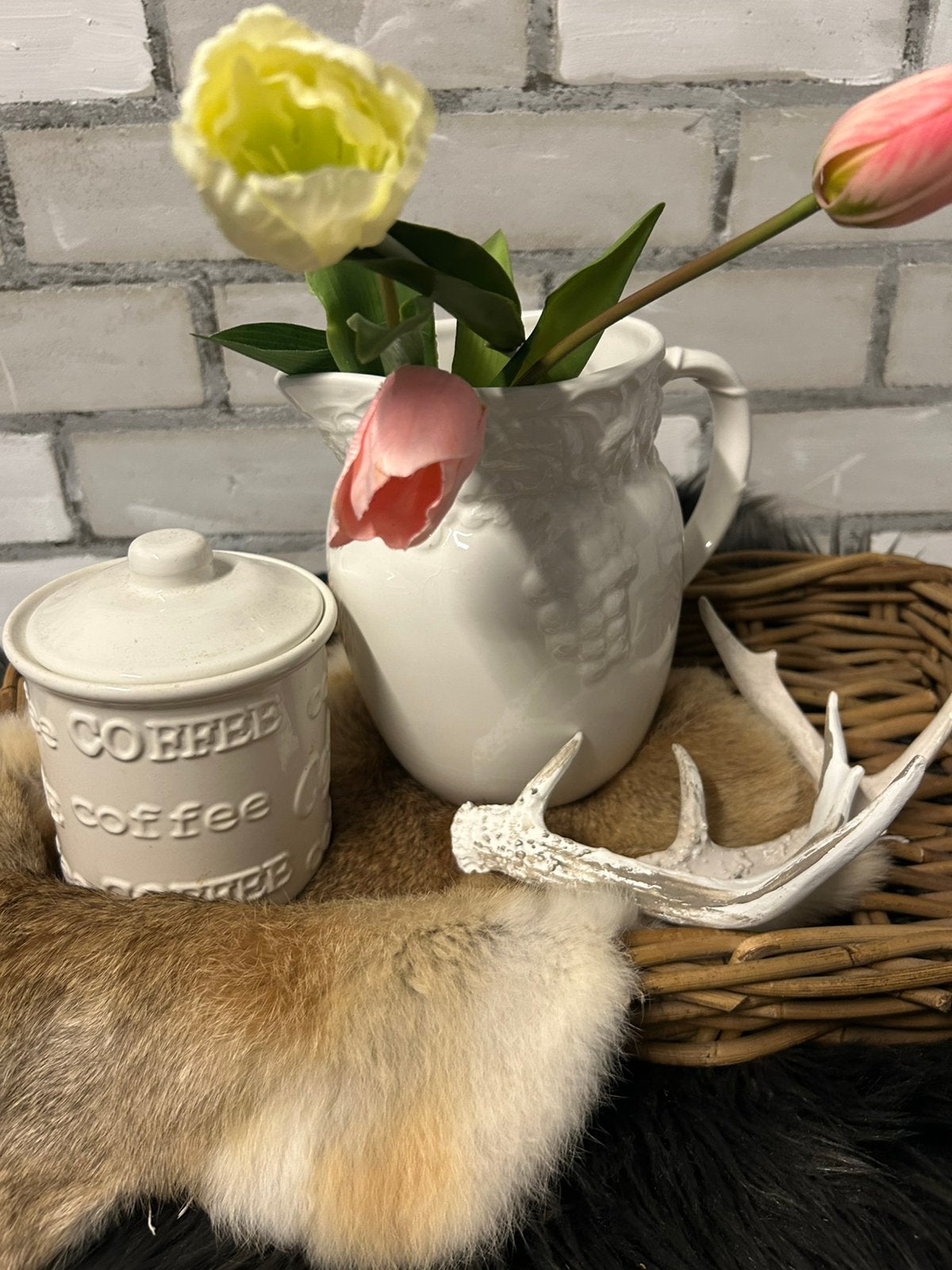 Leuk set kruik en koffie pot voor suiker of cupjes enz, Ophalen, Zo goed als nieuw