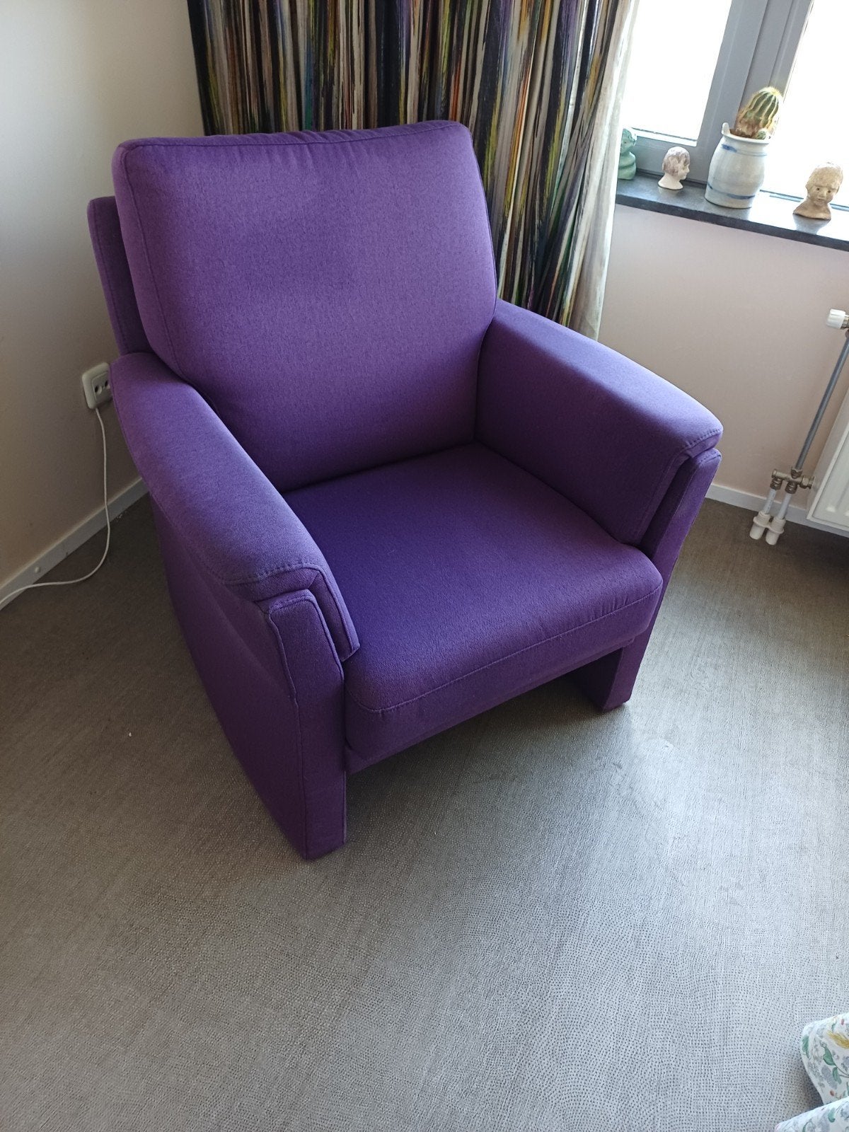 tweezits bankje en fauteuil, Gebruikt, 75 tot 100 cm, Ophalen of Verzenden, Stof