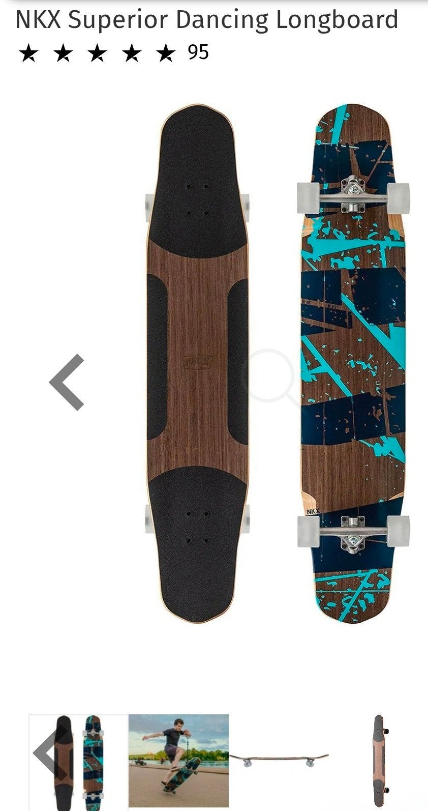 Skateboard Longboard NKX 124cm, Ophalen, Zo goed als nieuw, Longboard