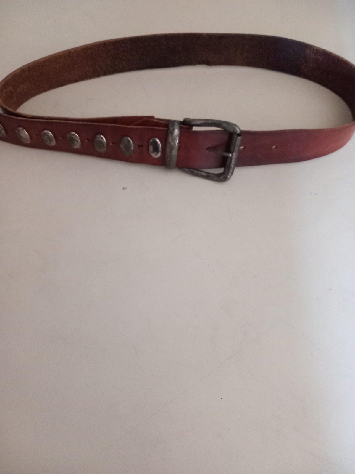 leren herenriem 110 cm cognackleur geldrop, Kleding | Heren, Riemen en Ceinturen, Bruin, Echt leder, Gedragen, 105 tot 115 cm