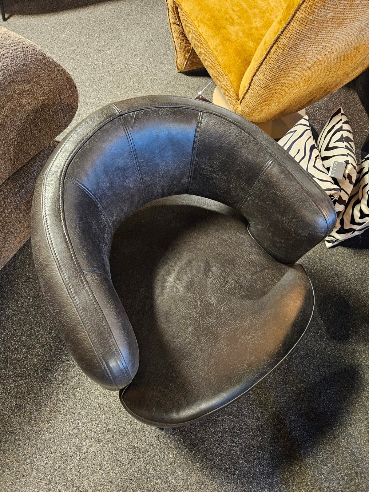 draaifauteuil LENNOX het-anker africa leder, Nieuw, Ophalen of Verzenden, 50 tot 75 cm, Leer