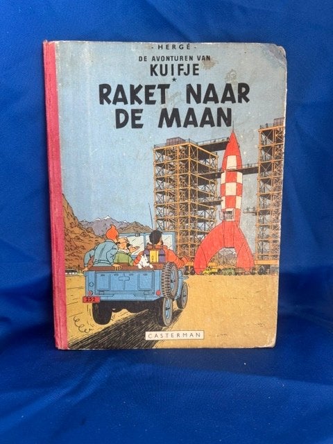 Kuifje raket naar de maan 1e druk 1953 harde kaft, Boeken, Stripboeken, Gelezen, Eén stripboek, Ophalen of Verzenden, Hergé
