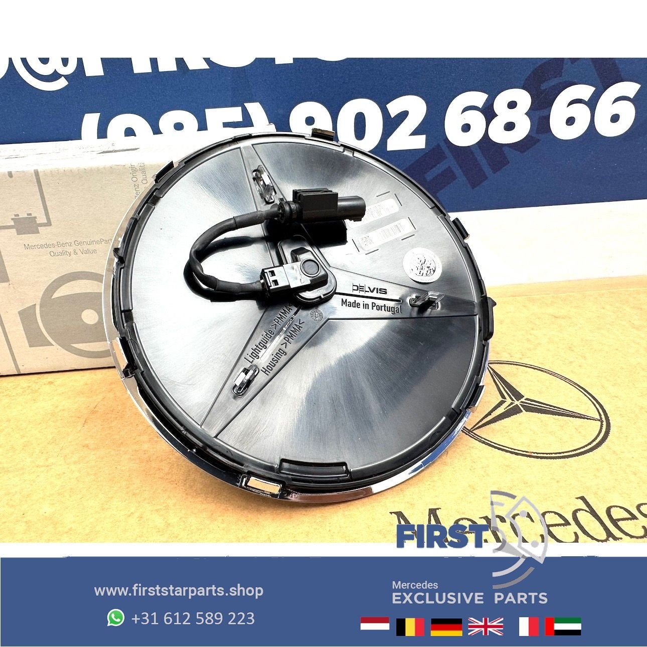 A2438100000 Mercedes STER LOGO VERLICHT GLANS CHROOM W176 W1, Gebruikt, -, Ophalen of Verzenden, -