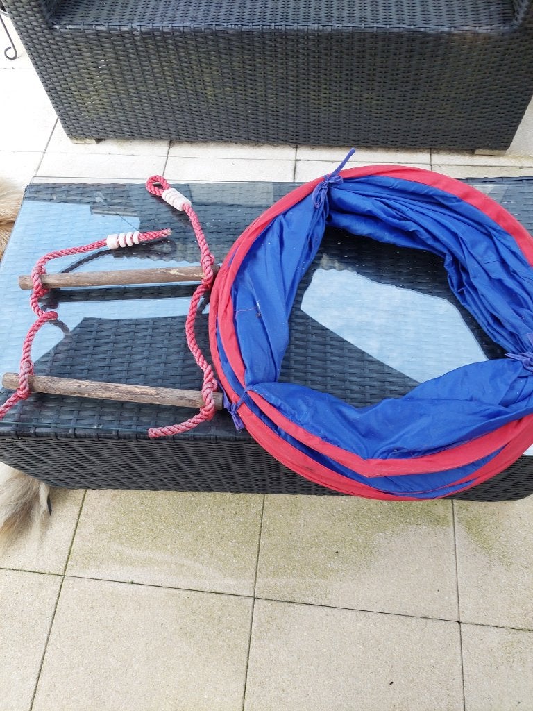 Touwladder en speeltunnel Ikea voor speelhuisje, Ophalen of Verzenden, Zo goed als nieuw
