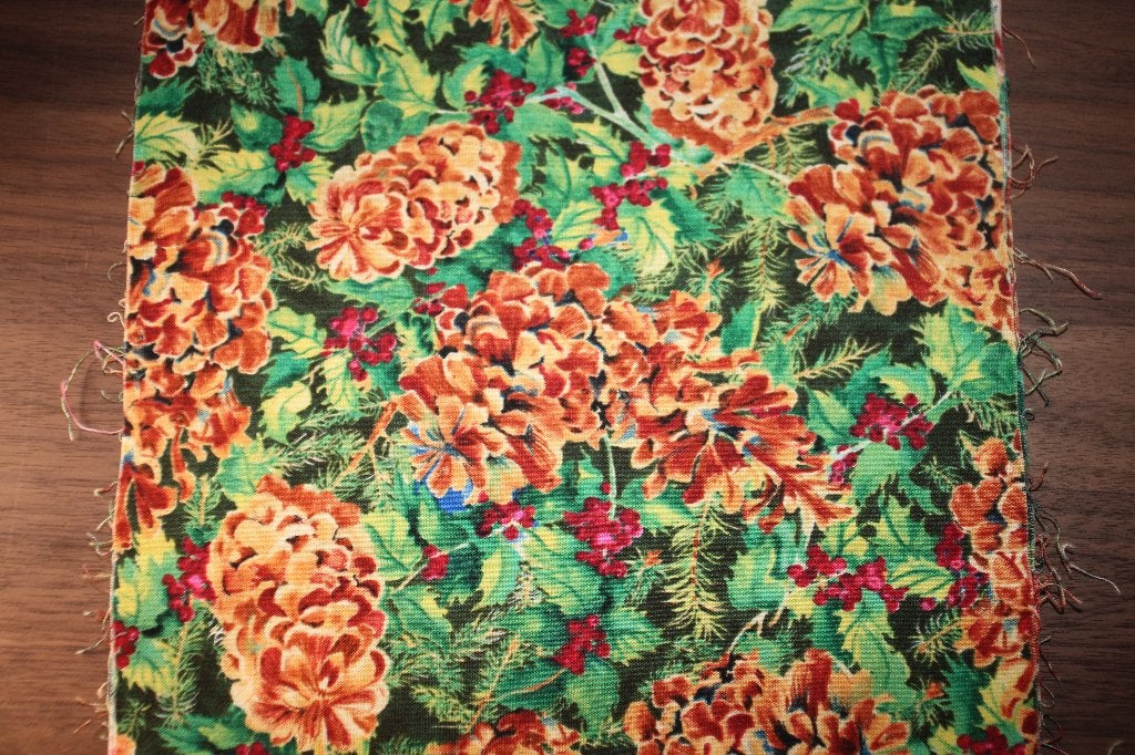 Coupon 100% katoen stof - groen dennenappels bessen #4082, Nieuw, Ophalen of Verzenden, 30 tot 120 cm, Katoen