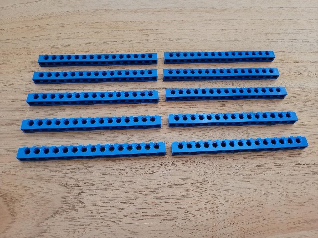 Partij N428=10x Nieuwe Lego technic stenen 1x16 blauw, Lego, Lego, Lego, Nieuw
