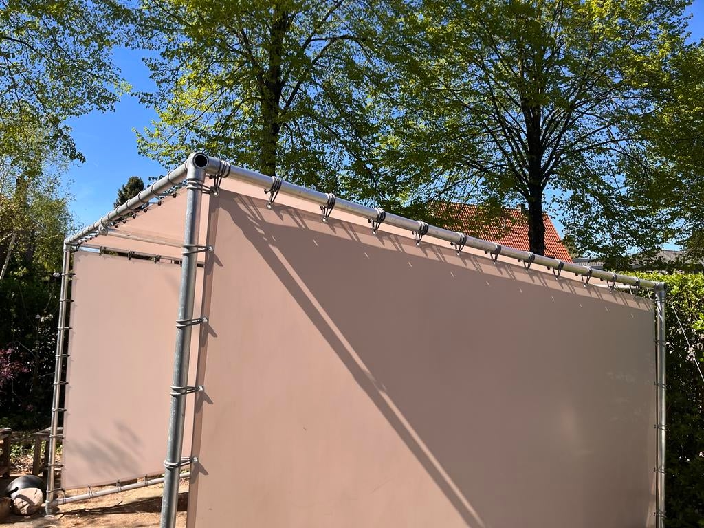 Hoogwaardige Overkapping/Fietshok - Aluminium & Zeil, Tuin en Terras, Overkappingen, Ophalen of Verzenden, Zo goed als nieuw, Overige typen