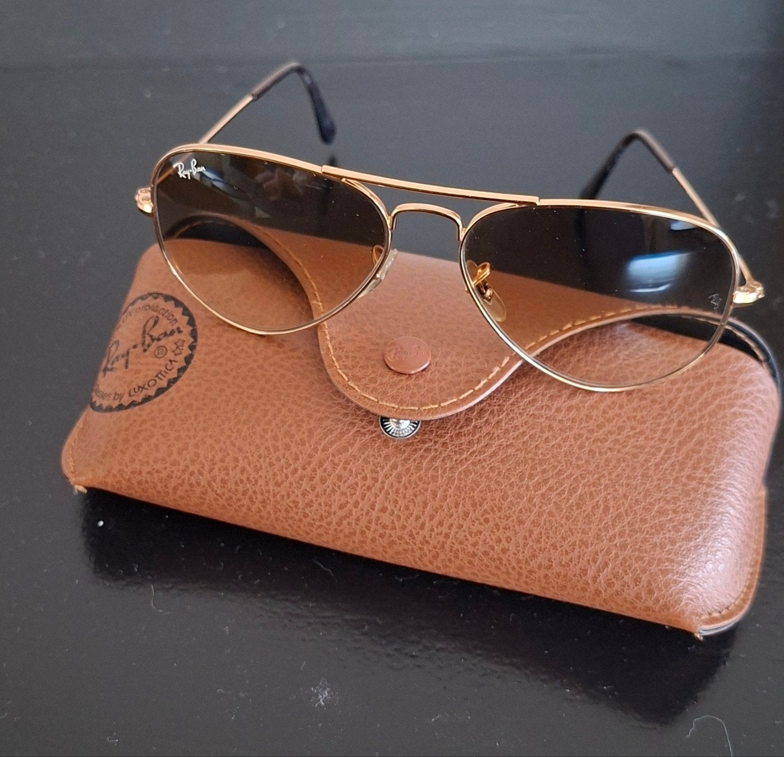 RAY BAN Aviator zonnebril, Zonnebril, Bruin, Ophalen of Verzenden, Zo goed als nieuw