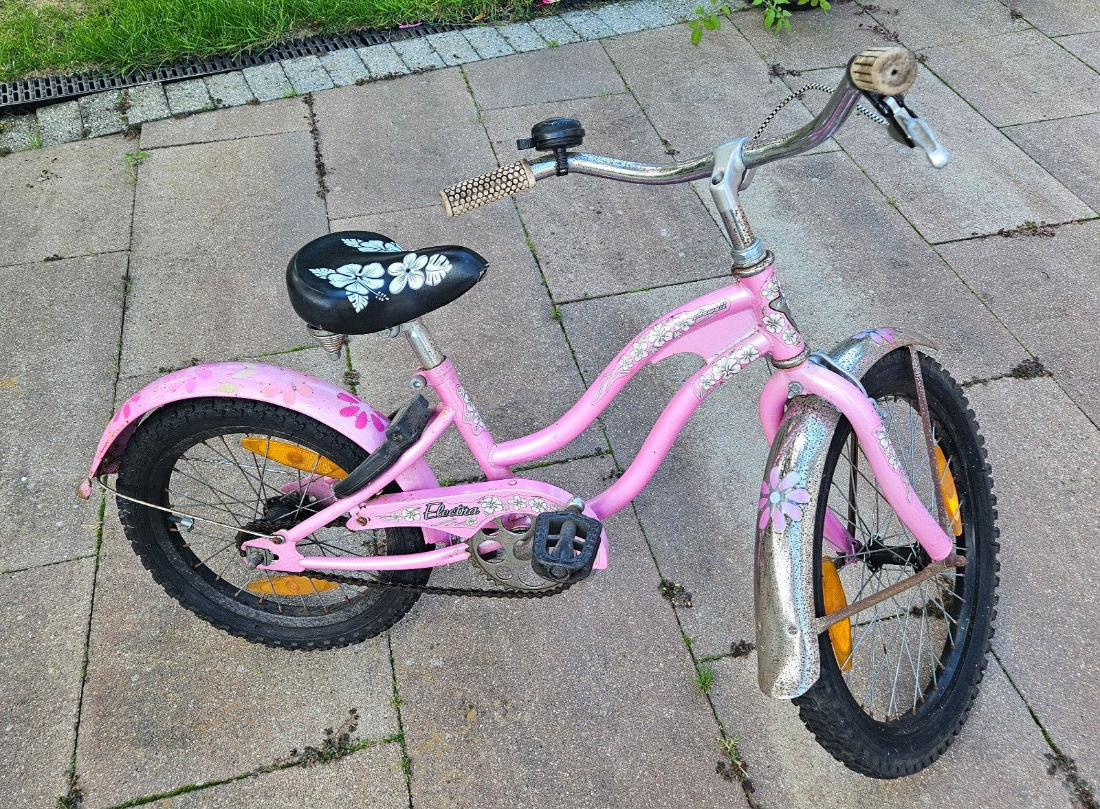 Electra Hawaii meisjesfiets - 20/16 inch - roze met bloemen, Ophalen, Terugtraprem, Gebruikt, 16 inch