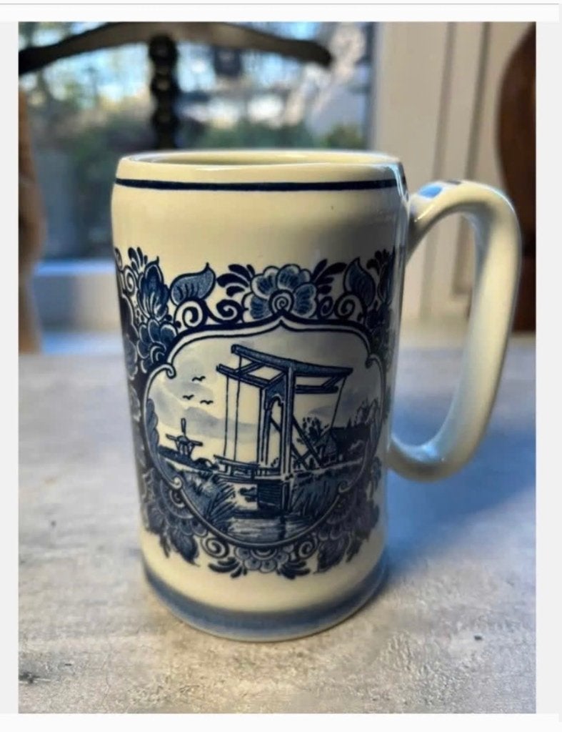 Delfts blauwe grote beker, bierpul, 13 cm hoog, Ophalen of Verzenden