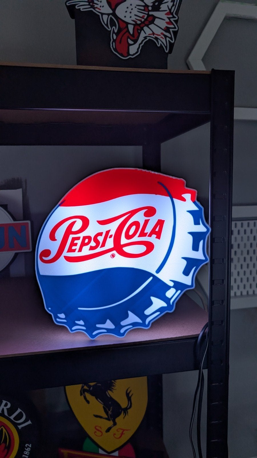 verlicht  vintage wandbord Pepsi Cola, Ophalen of Verzenden, Nieuw, Reclamebord