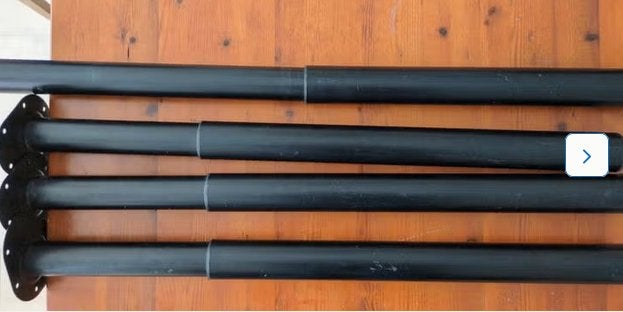 4 Tafelpoten / Bureaupoten verstelbaar zwart. Grote diameter, Ophalen, Tafelpoot, Minder dan 50 cm, 100 tot 150 cm