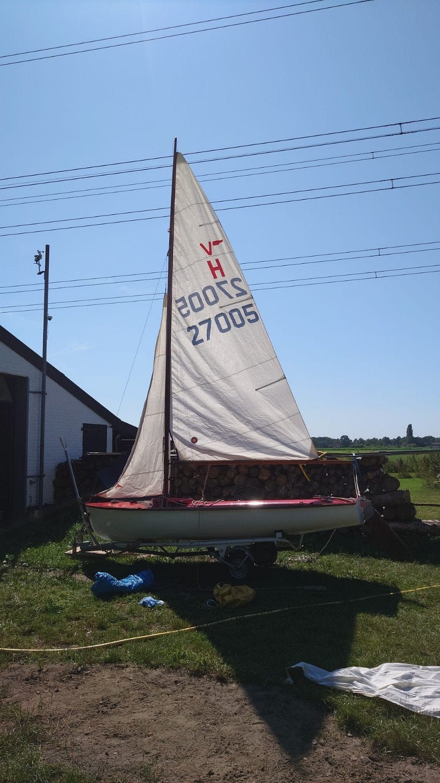leuk zeilbootje met ophaalbare kiel en trailer, Watersport en Boten, Open zeilboten, Ophalen, Gebruikt