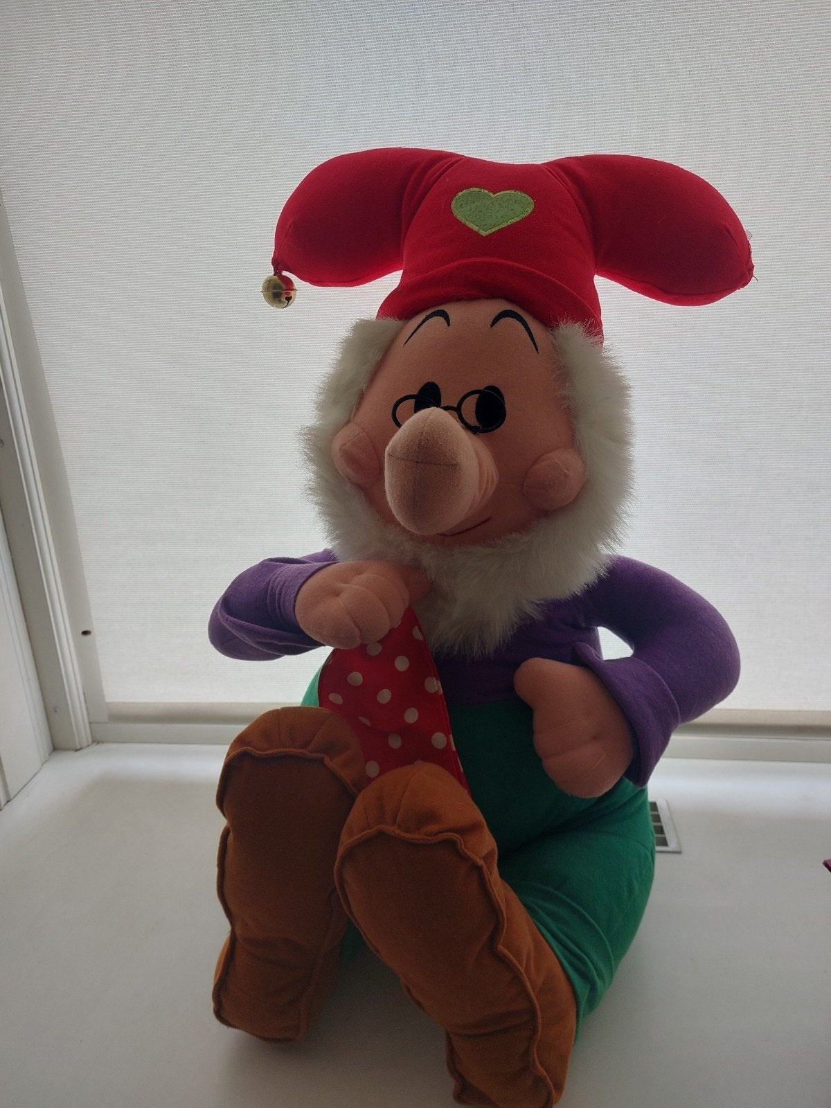 Grote Knuffel Dwerg met Rode Muts en Belletje, Met geluid, Overige karakters, Overige typen, Ophalen of Verzenden