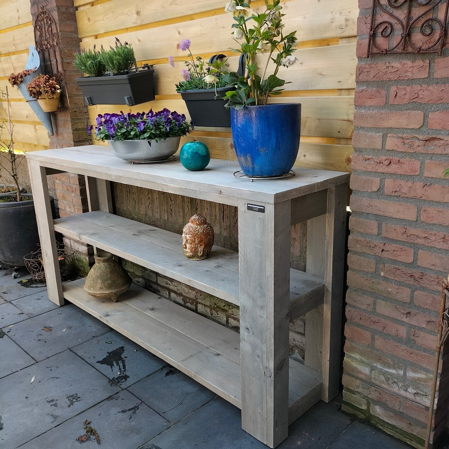 oppottafels en sidetables van steigerhout, Tuin en Terras, Ophalen of Verzenden, Nieuw, Hout, Overige typen
