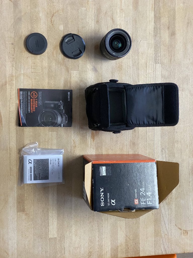 Sony FE 24mm f/1.4 GM (SEL24F14GM) — compleet in doos, Ophalen of Verzenden, Zo goed als nieuw, Groothoeklens