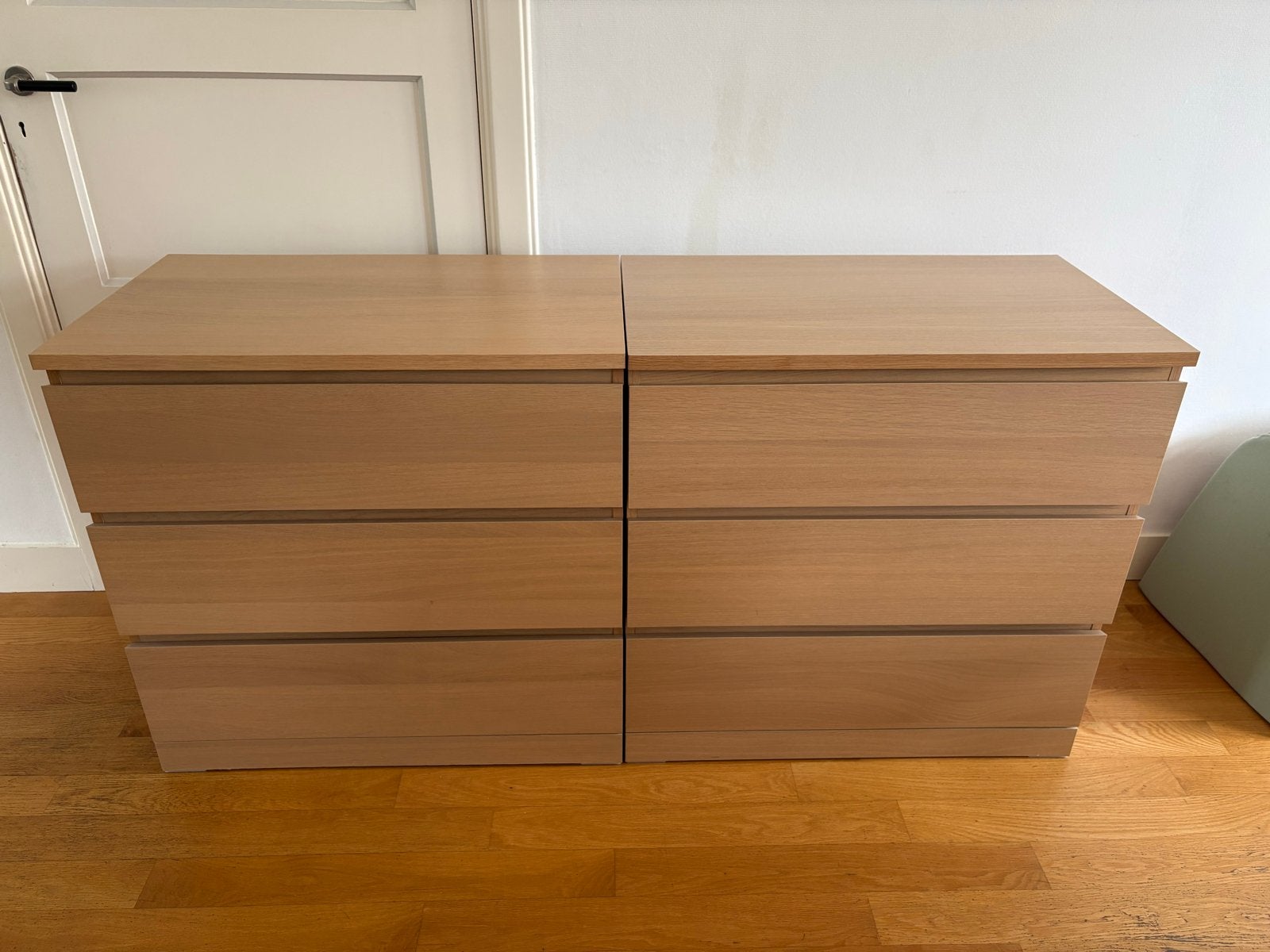IKEA MALM ladekast, 2 stuks, eikenfineer, Huis en Inrichting, Kasten | Ladekasten, Ophalen, Gebruikt, 50 tot 100 cm, 3 of 4 laden