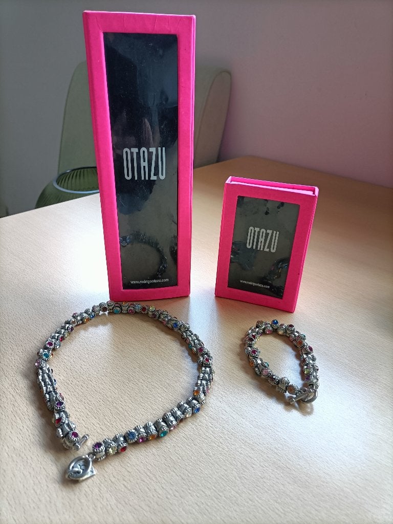 OTAZU Kleurrijke Ketting + armband, Ophalen of Verzenden, Zo goed als nieuw, Overige kleuren, Overige materialen