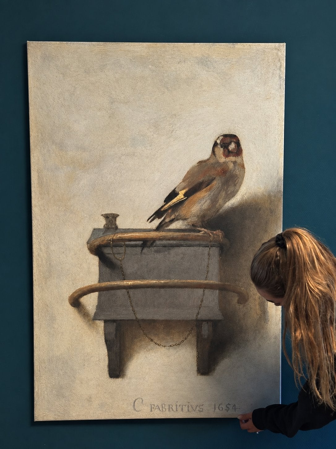 Het Puttertje van Carel Fabritius op Canvas (80  120 cm), Ophalen, Zo goed als nieuw, Schilderij, 100 tot 125 cm