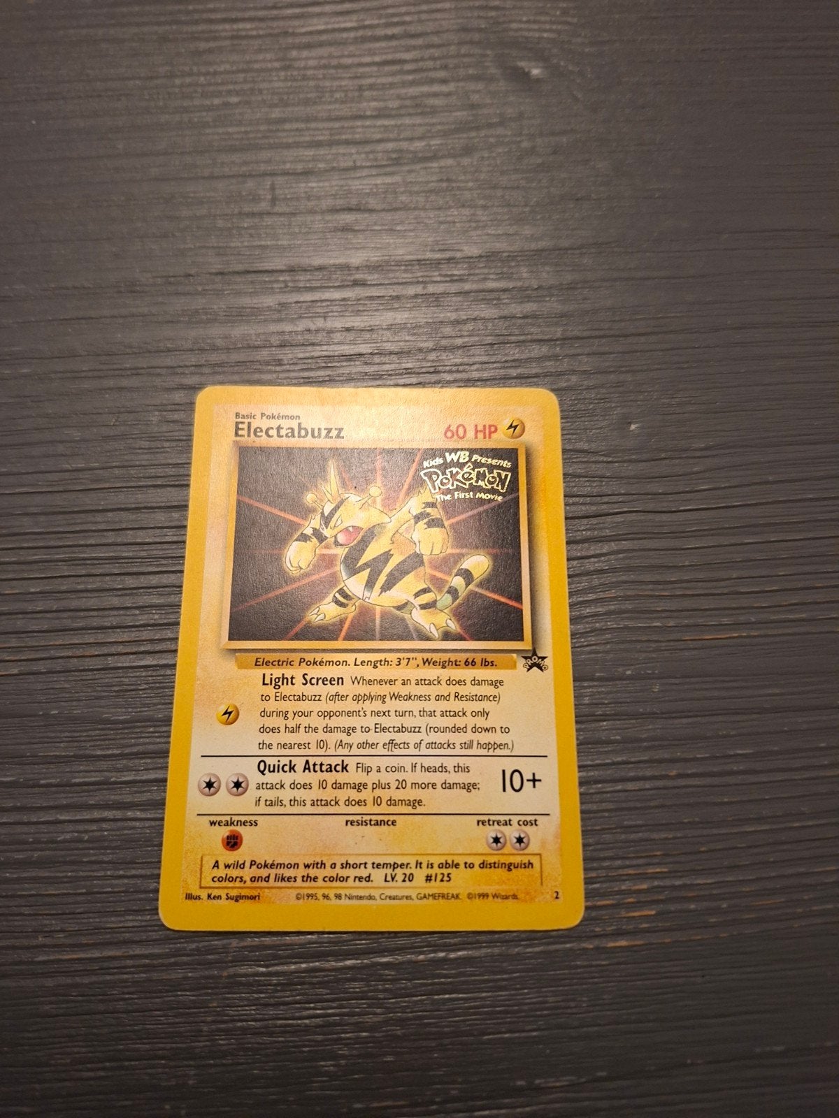 Electabuzz Pokémon kaart #2 - The First Movie Promo, Hobby en Vrije tijd, Verzamelkaartspellen | Pokémon, Zo goed als nieuw, Losse kaart