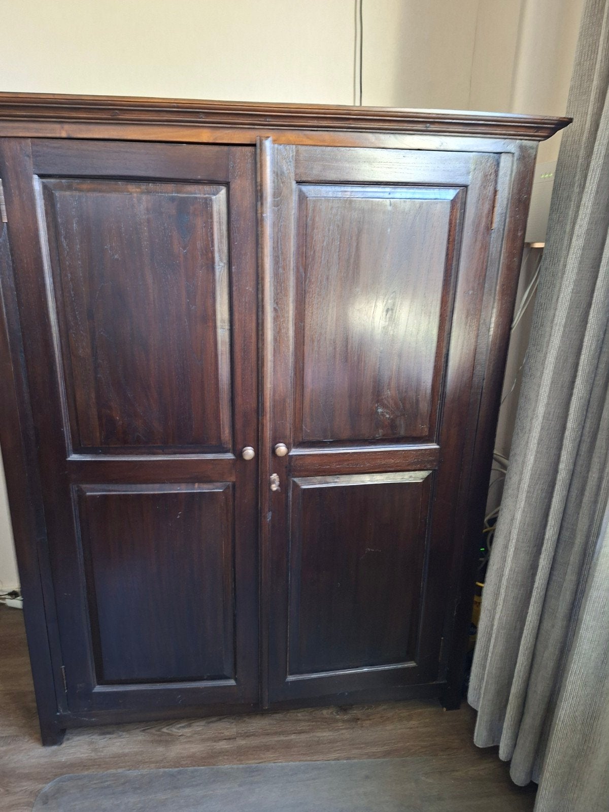 Donkerbruin eiken computermeubel, Huis en Inrichting, Kasten | Computermeubels, Ophalen, Gebruikt, 120 tot 170 cm, 40 tot 80 cm