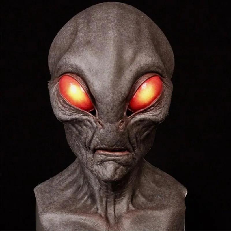 Alien Grey full face latex maskers, Ophalen of Verzenden, Nieuw, Overige typen