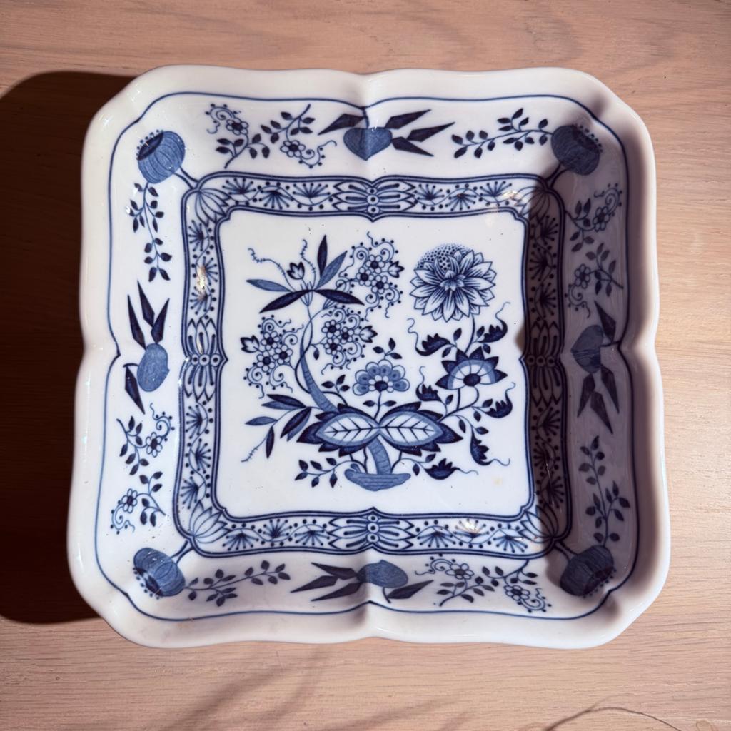 Hutschenreuther Blau Zwiebelmuster Schaal - Vierkant, Ophalen, Overige stijlen, Porselein, Schaal of Schalen