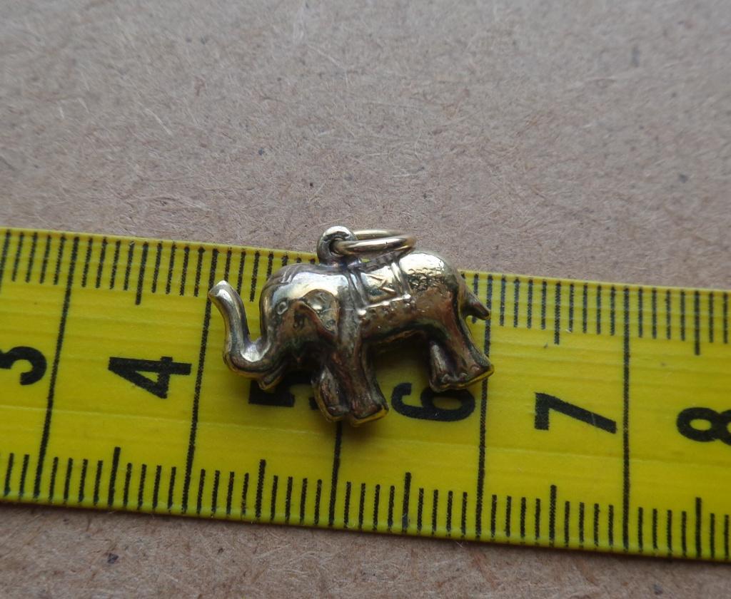 zilveren vergulde bedel olifant [695], Overige merken, Verzenden, Zo goed als nieuw, 1 bedel