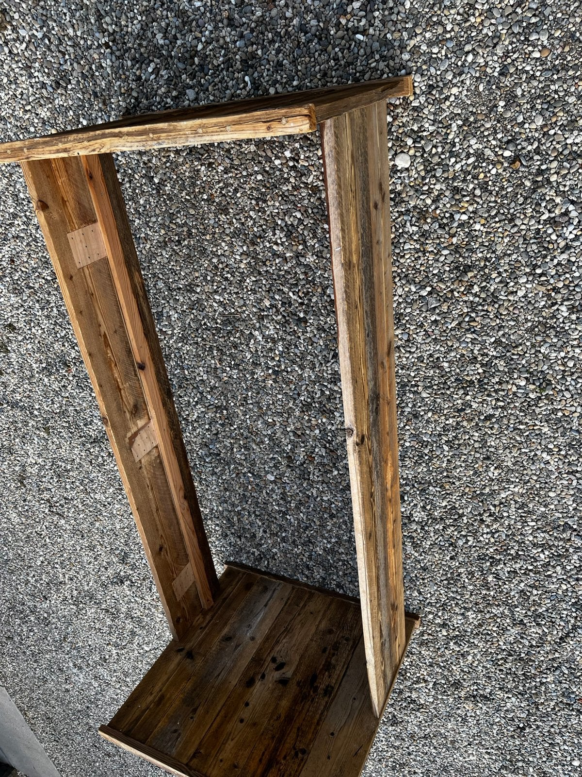 1 persoons bed van steigerhout., Huis en Inrichting, Ophalen, Gebruikt, Rechthoekig, Minder dan 100 cm