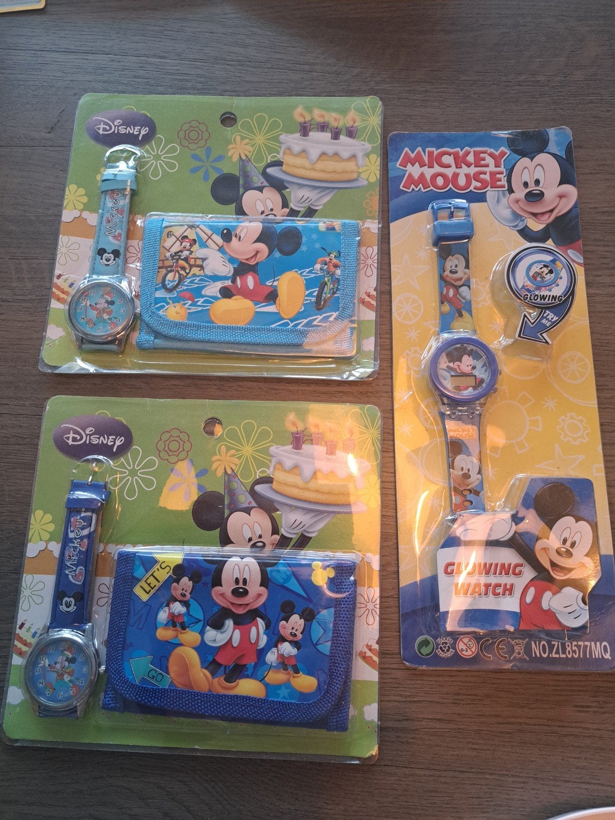 Nieuwe Mickey Mouse horloge en portemonnee sets, Ophalen of Verzenden, Nieuw, Blauw, Jongen of Meisje