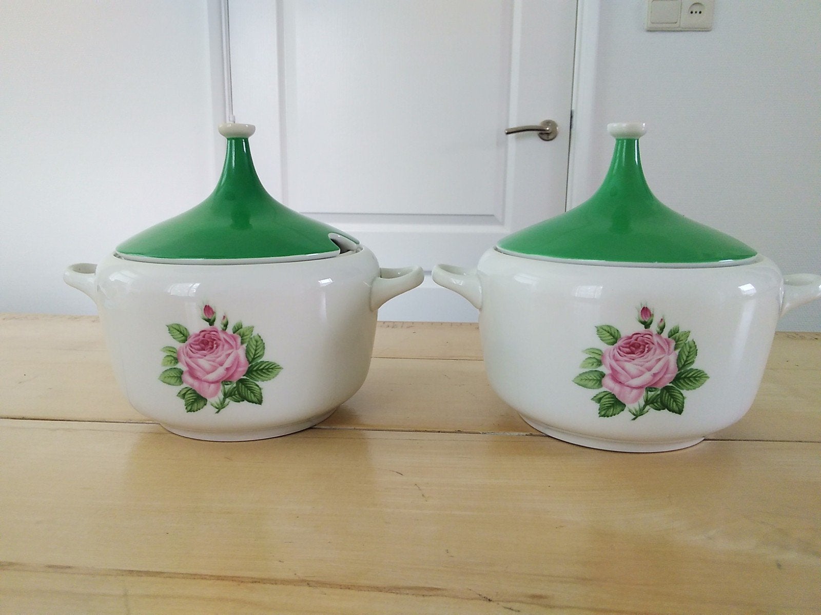 Hutschenreuther Tirschenreuth Dekschalen met Roosdecor, Ophalen of Verzenden