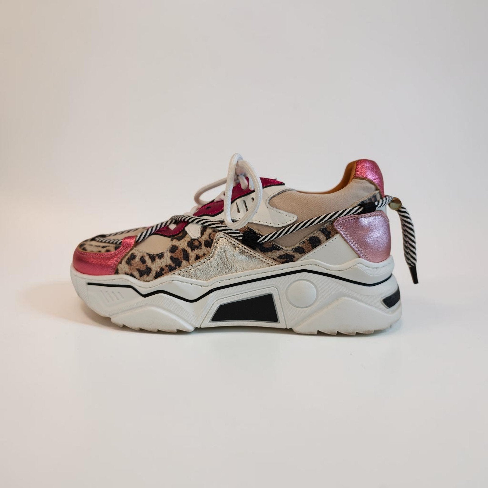 DWRS JUPITER sneakers roze/leopard maat 39, DWRS, Verzenden, Roze, Sneakers of Gympen