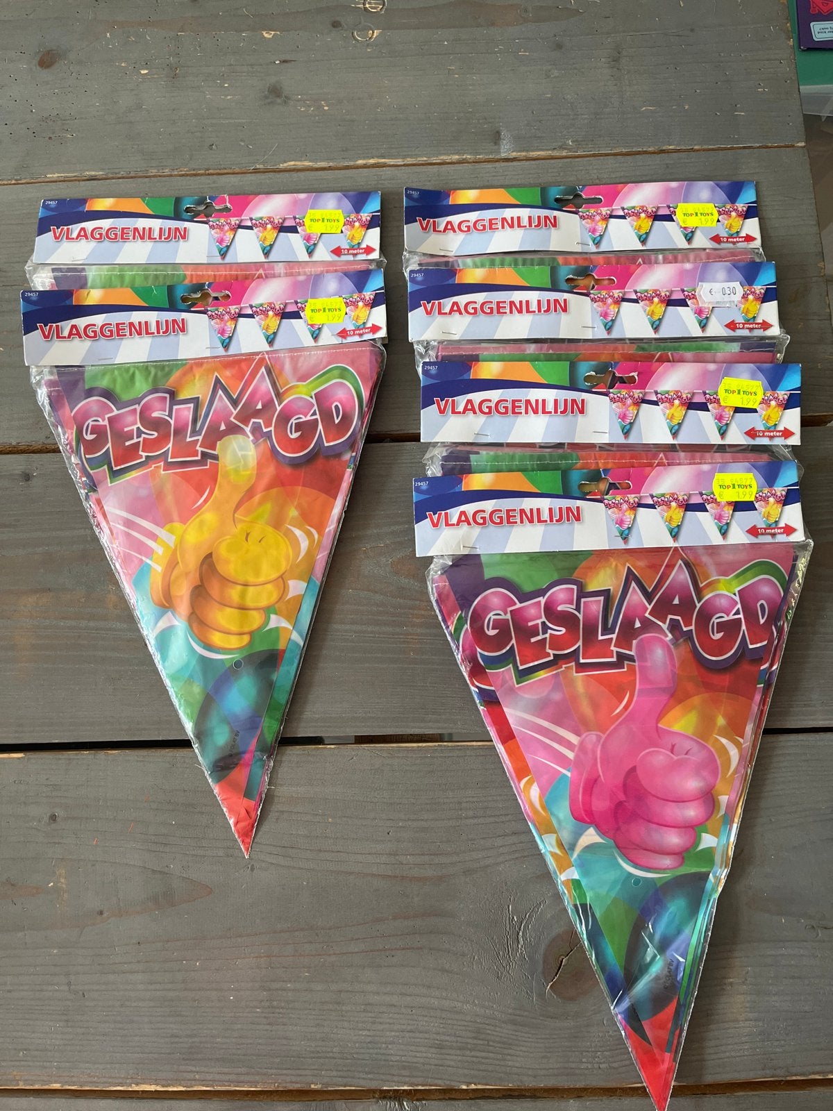 Vlaggenlijn 'Geslaagd' - 10 meter per stuk, Ophalen of Verzenden, Nieuw, Versiering, Verjaardag