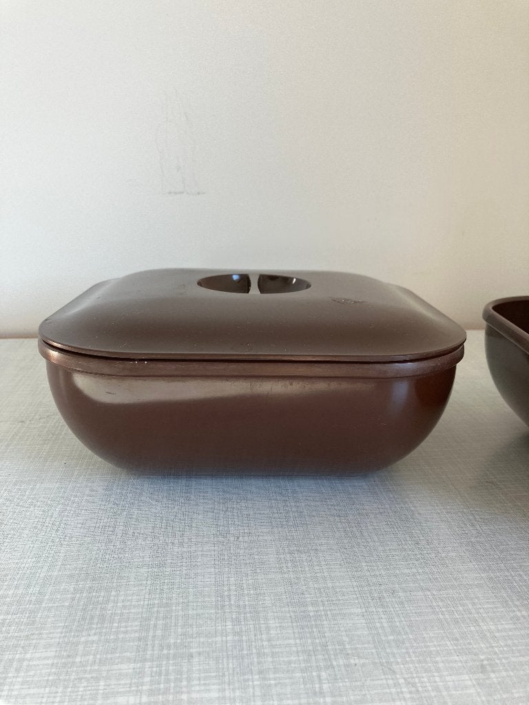 Set van 2 retro Mepal schalen, 1 met deksel, Ophalen of Verzenden, Huis en Inrichting