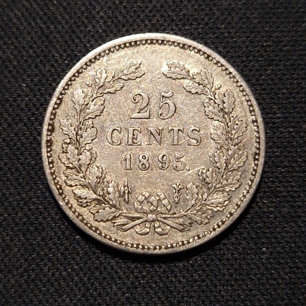 25 cent 1895, Verzenden, Zilver, 25 cent, Koningin Wilhelmina