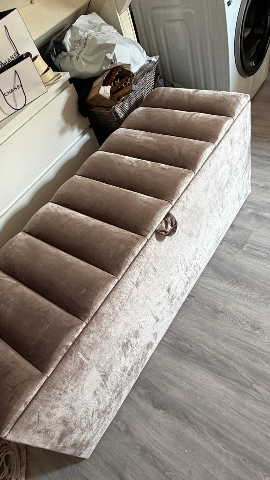 Luxe fluwelen opbergbank - 140x46x56cm, Huis en Inrichting, Woonaccessoires | Kisten, Ophalen, Minder dan 50 cm, 100 tot 150 cm