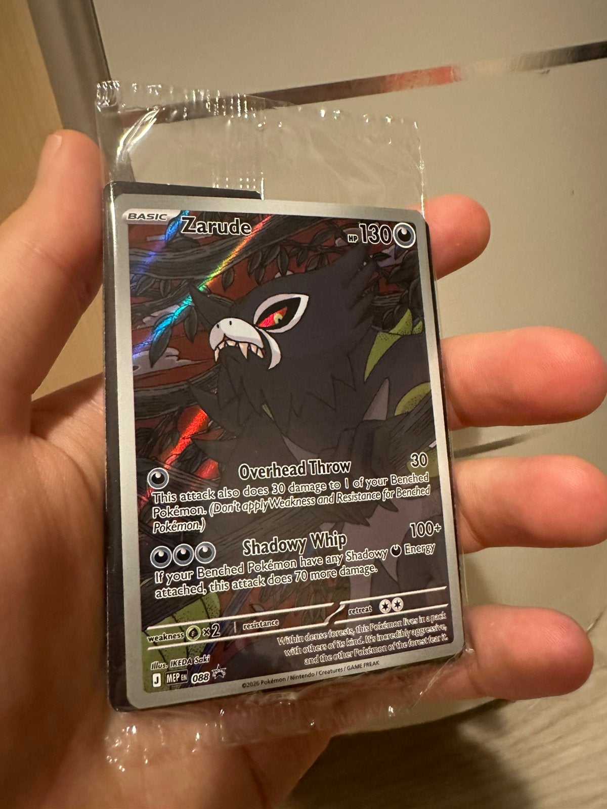 Zarude (SEALED) pitch black promo kaart, Ophalen of Verzenden, Nieuw, Losse kaart, Foil