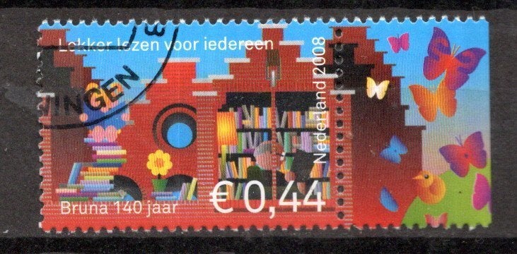 gestempelde zegel. jaar 2008: jubileumzegel, bruna, Postzegels en Munten, Postzegels | Nederland, Ophalen of Verzenden, Na 1940