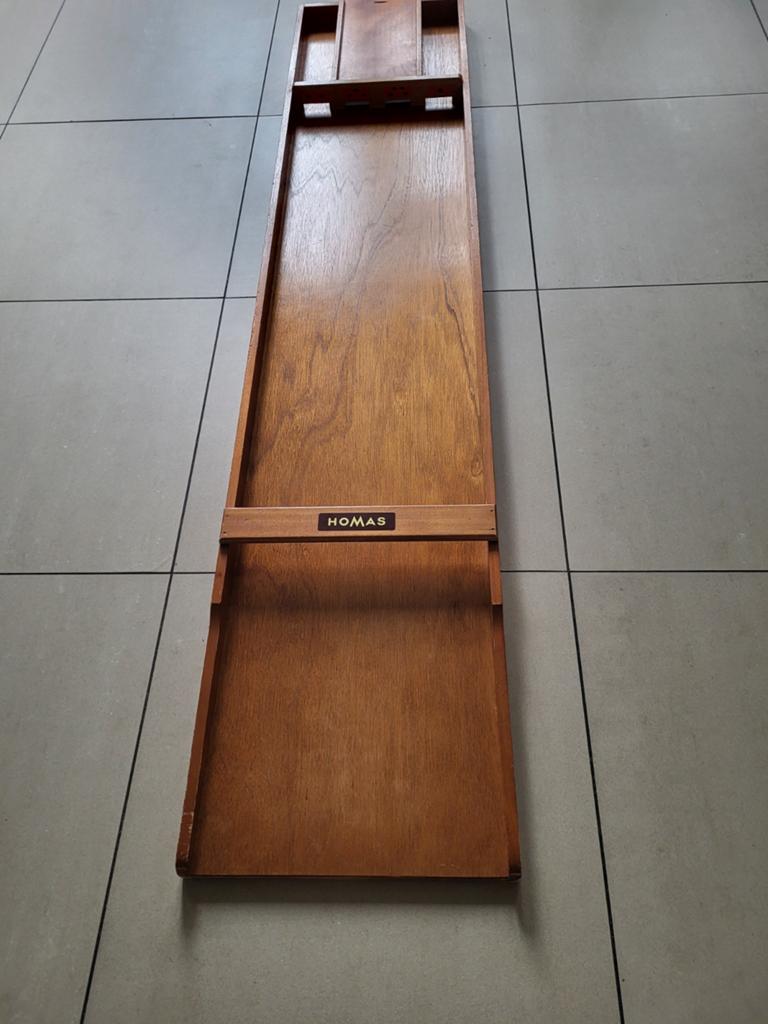 Originele complete HOMAS SJOELBAK met 30 sjoelstenen, 200 cm, Hobby en Vrije tijd, Gezelschapsspellen | Bordspellen, Vijf spelers of meer