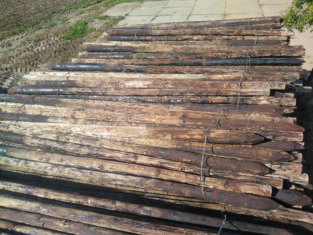 Gecreosoteerde palen uit boomgaard, 3,5m lang, 10cm dik, Ophalen, Gebruikt, 250 cm of meer, Palen
