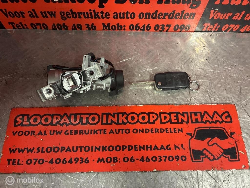 VW Golf Seat Audi ('04-'13) Contactslot + Sleutel 1K0905851B, Auto-onderdelen, Gebruikt, Volkswagen, Ophalen of Verzenden, Volkswagen