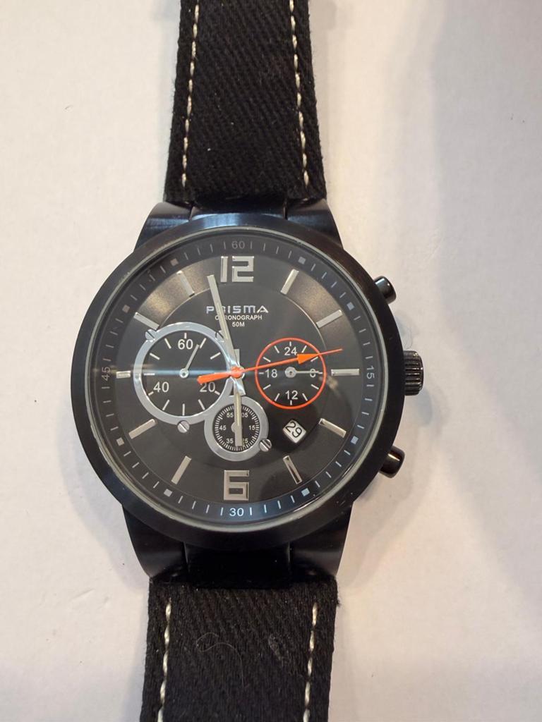 Prisma Unisex Chronograaf Horloge - Nieuwe Batterij, Overige merken, Staal, Polshorloge, Overige materialen