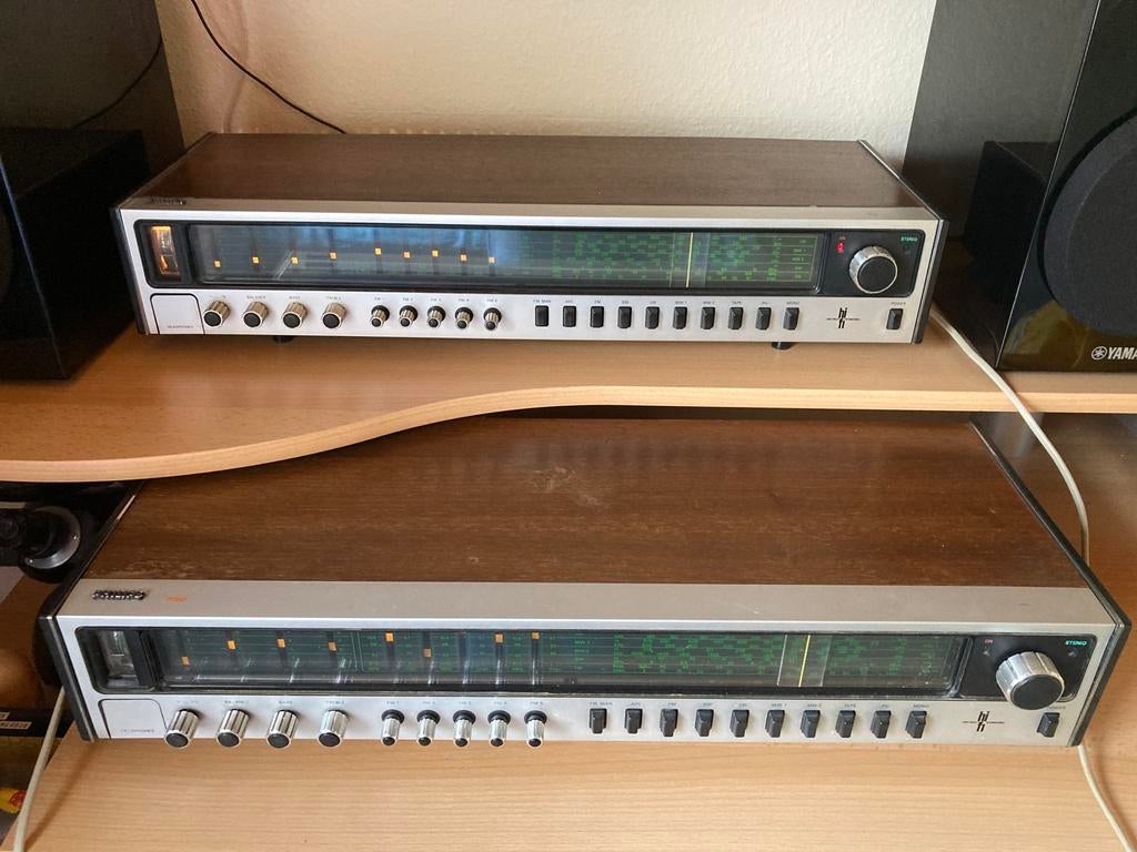 Twee Philips 22RH 732 stereo receivers, vintage, Ophalen of Verzenden, Gebruikt, Minder dan 60 watt, Overige merken