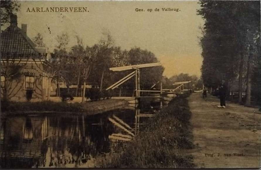 Aarlanderveen (Zuid-Holland) – Gezicht op de Valbrug (1908), Verzenden, Voor 1920, Gelopen, Zuid-Holland