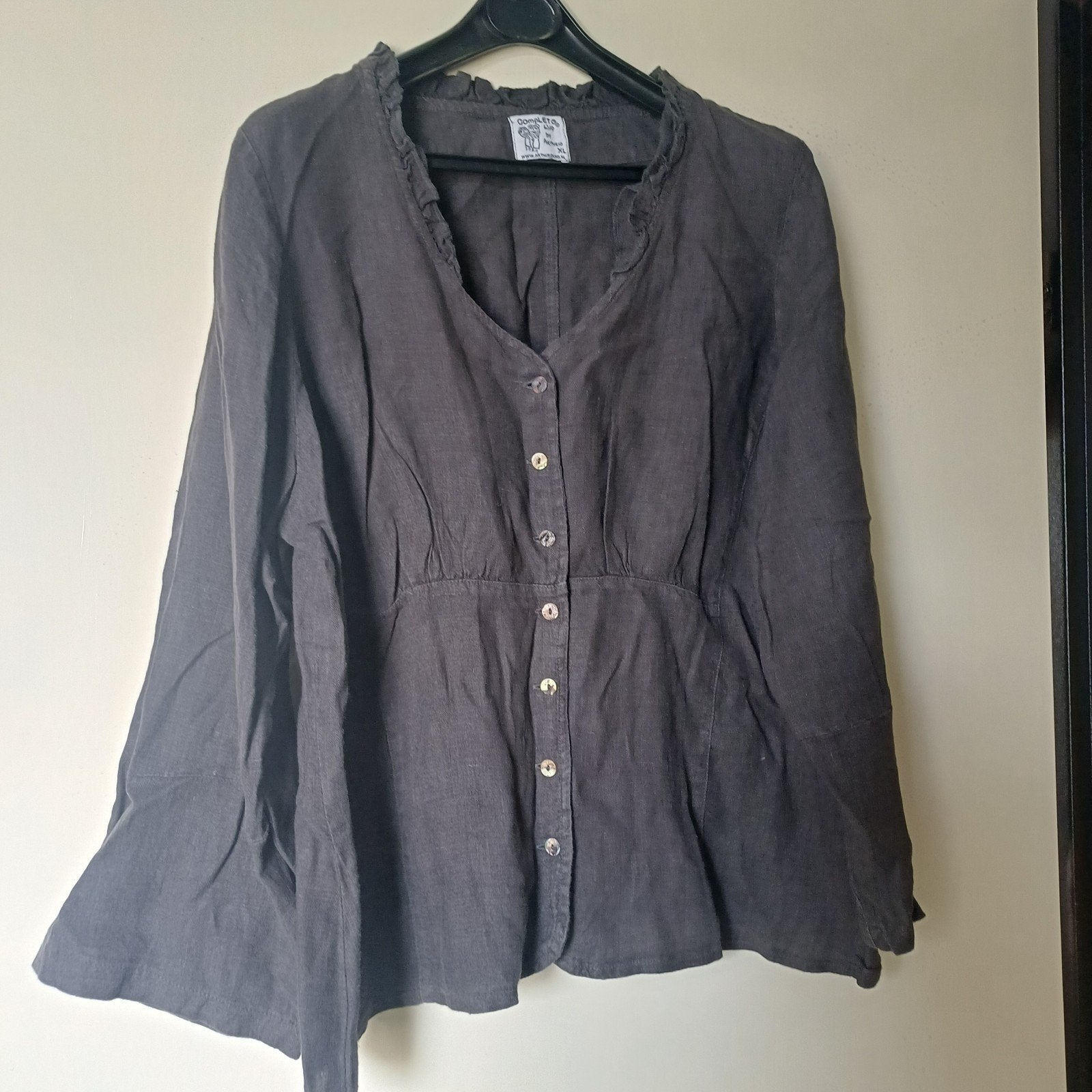 Blouse completo maat XL linnen getailleerd kleed slank af, Completo, Bruin, Blouse of Tuniek, Ophalen of Verzenden