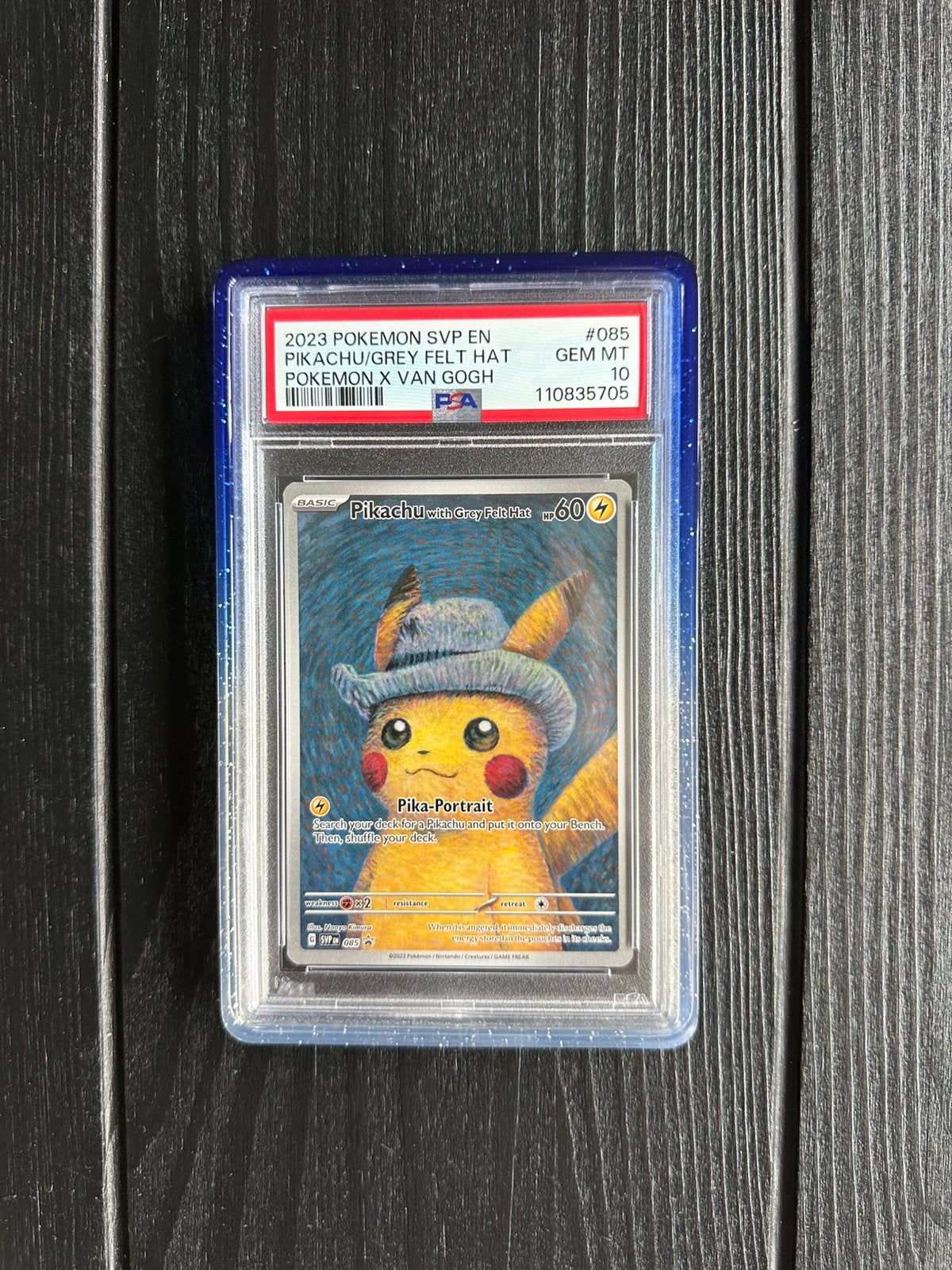 Pikachu van Gogh - Pikachu with grey felt hat PSA10, Ophalen of Verzenden, Zo goed als nieuw