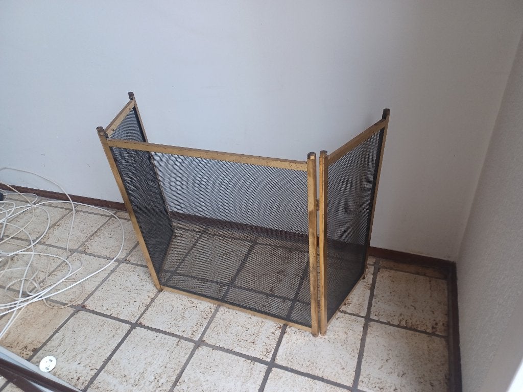 vintage haardscherm en toebehoren, Ophalen, Gebruikt, Vrijstaande haard, Elektrische haard