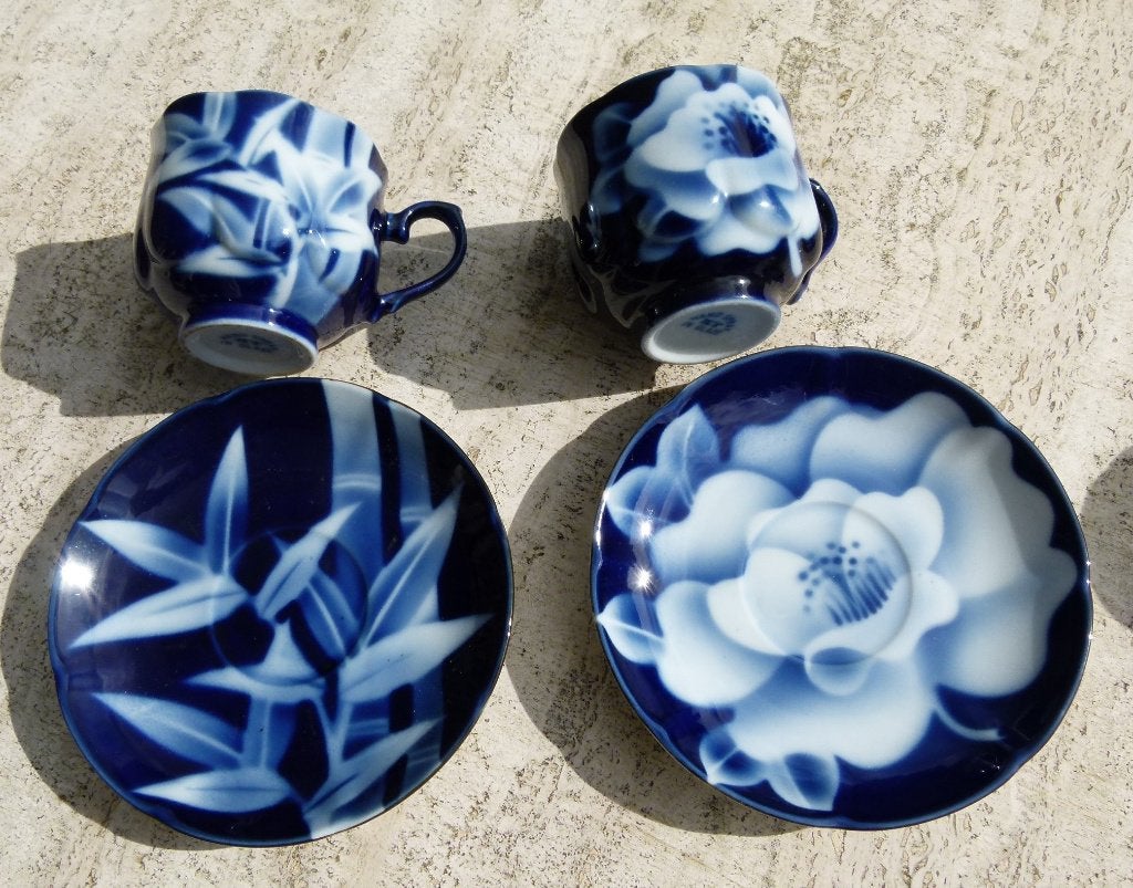 Kobalt Blauwe Japans KT Hand Spray Glaze K en S  + Melkkan, Nieuw, Ophalen of Verzenden, Wedgwood, Kop(pen) en/of Schotel(s)