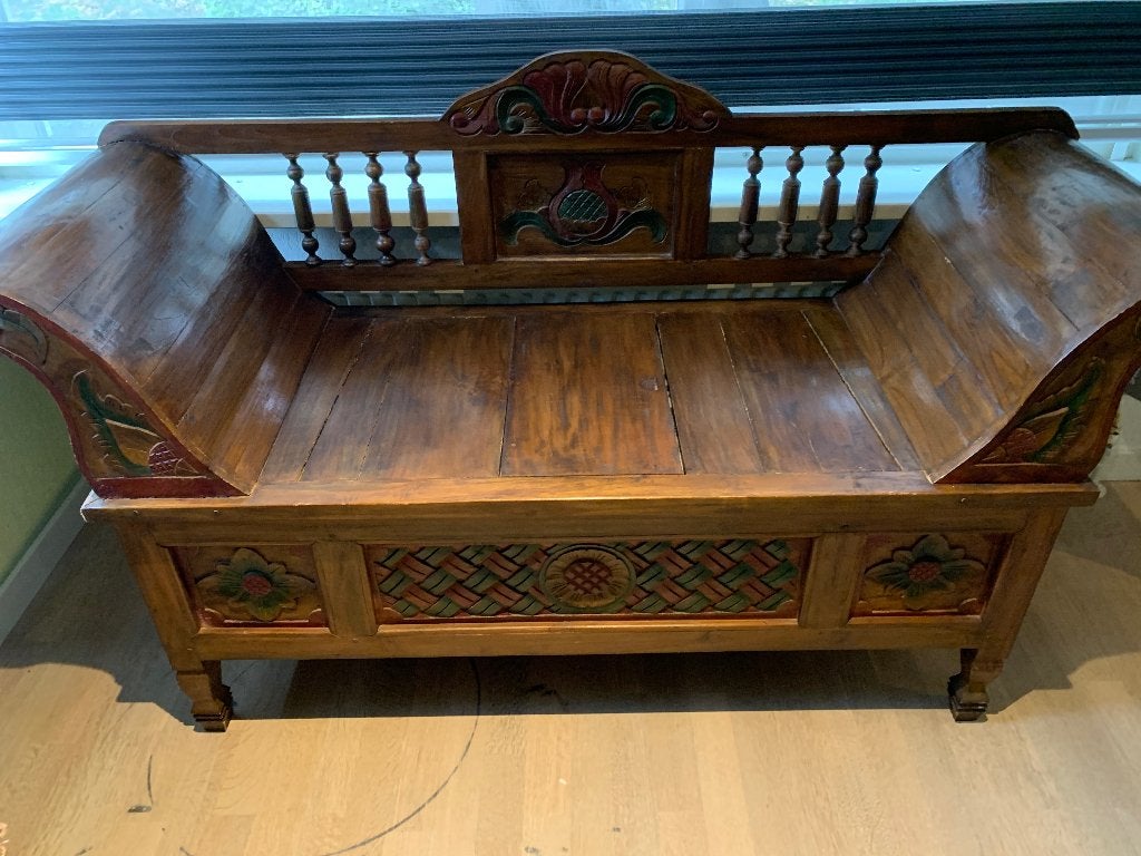 Houten opbergbank met opbergruimte – mooi & praktisch, Antiek en Kunst, Ophalen